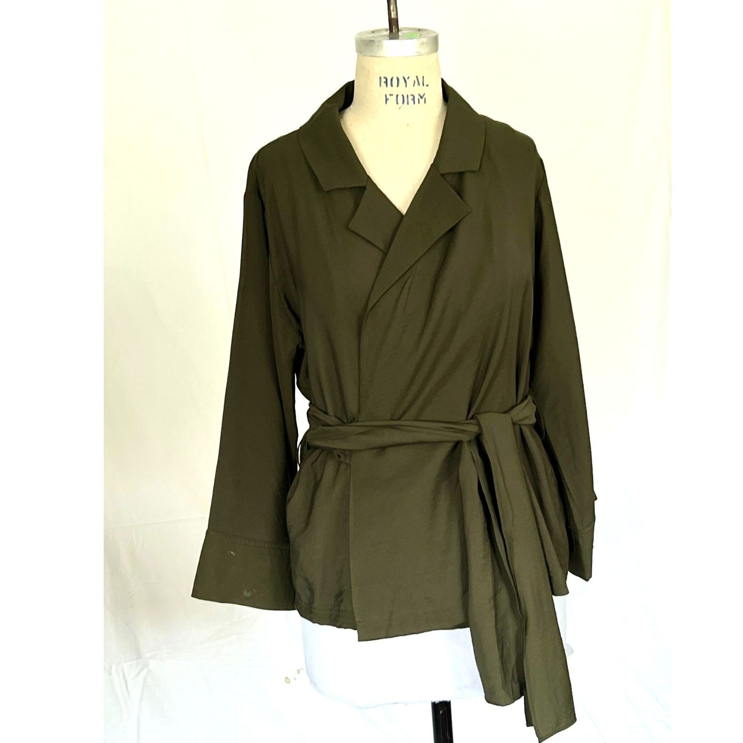 Banana Republic Olive Green Safari Style Wrap Jacket Size L
